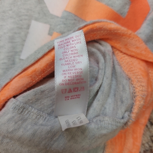 Justice Layered T-Shirt Basketball Hoops Orange Black Silver Girl Size 18 - Picture 11 of 14